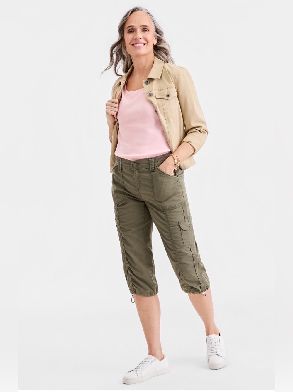 *Bundle* Style & Co. Cropped Ankle Pants Trio in Blue, Olive, and Khaki